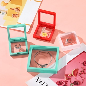 Protective PE film jewelry boxes in rectangle and square shapes with floating display effect
