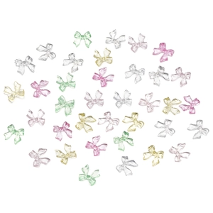 Mini Acrylic Bow Nail Art Decorations Transparent Sweet Resin Bow Charms For DIY Phone Case Jewelry Making Accessories