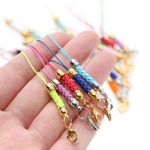 DIY Braided Mobile Phone Lanyard Colorful Pagoda Buckle Lobster Clasp Zinc Alloy Polyester Rope Hand Strap Jewelry Making Finding