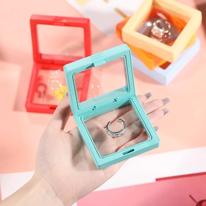 Colorful PE film floating display boxes for jewelry storage and anti-oxidation display