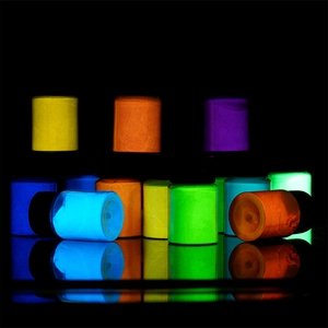Luminous glow powder set in clear bottles for resin crafts and paint detail