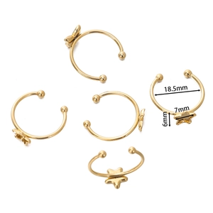Detail of 18k gold plated star ring base with dimensions 18.5mm outer diameter
