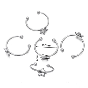 Macro view of 18k gold plated star-shaped ring base with 18.5mm diameter and 7mm star