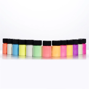 Set of 14 long-lasting luminous glowing powder bottles for epoxy resin and paint