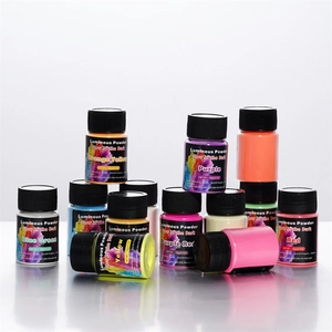 20g bottles of colorful long-lasting glow in the dark powder for DIY resin and art crafts