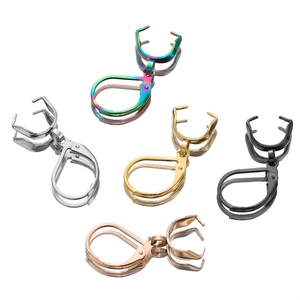 Detail of DIY lever back earring hooks in rainbow, silver, gold, black and rose gold finishes