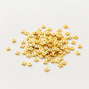 Cuentas Espaciadoras Cuadradas de Cobre Chapado en Oro 14K 18K Oro Rosa Mini Cuboide Cuentas Sueltas para DIY Pulsera Joyería Fabricación Accesorios