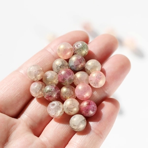 Détails de perles de verre impressionnistes de 10mm pailletées d'or pour bijoux DIY