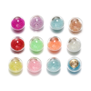 Lot de 12 pendentifs boules de verre colorées avec perles pour bijoux DIY