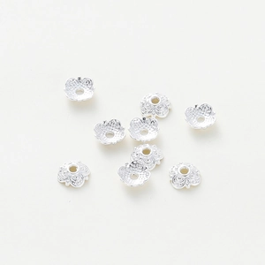 Silver 18K gold plated hollow flower bead caps for DIY jewelry and bracelet making