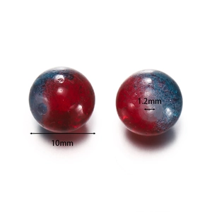 Detail showing 10mm dual-tone glass beads with 1.2mm hole for DIY jewelry making