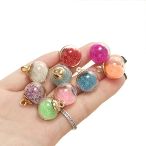 Pendentifs boules de verre colorées avec anneaux dorés pour la création de bijoux DIY