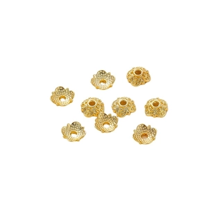 18k gold-plated 5-petal flower bead caps for DIY jewelry and bracelet handmade making