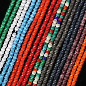 Multiple colors of 2mm cat-eye glass seed beads for DIY jewelry and phone chain making