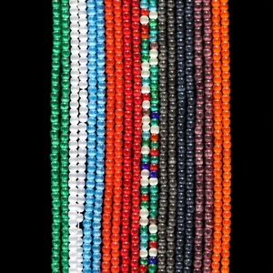 Various 2mm cat eye glass beads for DIY jewelry making in vibrant mixed colors