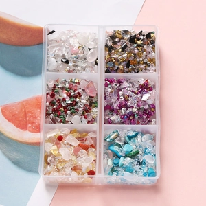 Iridescent Verbrijzeld Glassteen Onregelmatige Gemengde Kleur Glasslakken DIY Nail Art Sieraden Maken Vulmiddel Decoratief Materiaal