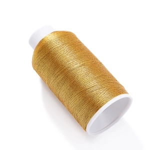 Polished metallic golden polyester thread roll for DIY jewelry and Chinese knots