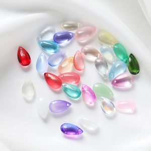 Colorful 8x14mm teardrop glass beads with aurora finish for DIY jewelry making