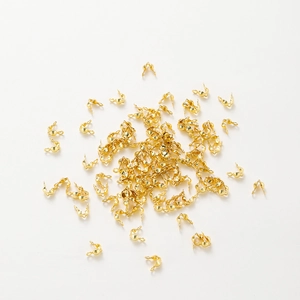 Macro shot of 18k rose gold plated metal jewelry clasp connectors for DIY craft making