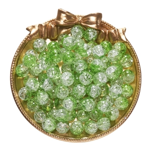 10mm green crackle glass beads for DIY jewelry making and creative necklace accessories