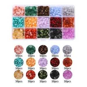 15 Grids Acrylic Irregular Crushed Stone Beads Set DIY Jewelry Making Kit Imitation Stone Tie-Dye Beads For Bracelet Necklace