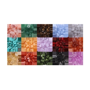 Detailed grid view of 15-color irregular gemstone chips for DIY jewelry making