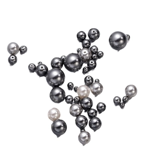 Mix of 3-12mm grey round crystal glass pearl beads for handmade DIY jewelry making