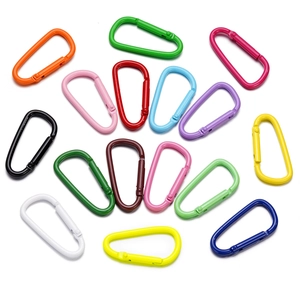 Moschettoni colorati in alluminio con chiusura a molla in varie tonalità vivaci