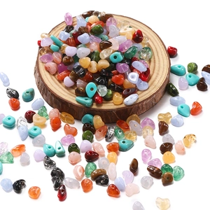 15-grid assorted acrylic gravel bead set with irregular 5-8mm colorful stones for DIY crafts