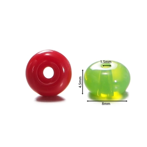 8mm candy color glass abacus beads with 1.5mm hole for DIY jewelry making and crafts
