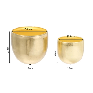Detaillierte Maße von goldenen Metallglocken für DIY-Handwerk und Windspiel-Zubehör