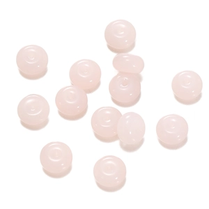 Close-up of pink round abacus glass beads for DIY jewelry and beaded crafts