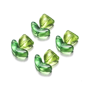 Translucent green tulip-shaped acrylic beads for DIY handmade jewelry and necklaces