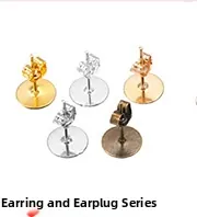 DIY earring posts and butterfly backs in five colors like gold silver and rose gold