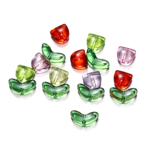 Colorful acrylic tulip beads set with glossy finish and through-hole for DIY jewelry
