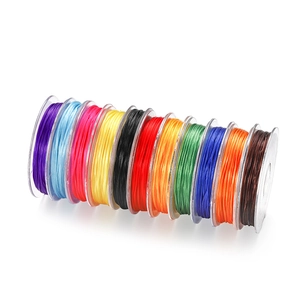 Set of 11 colorful 0.8mm elastic crystal strings on spools for DIY jewelry beading