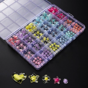 24-vaks DIY-sieradenset met kleurrijke acryl kralen in diverse vormen voor armbanden