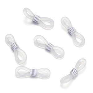 Close-up of translucent silicone 8-shaped anti-slip rings with adjustable metal springs