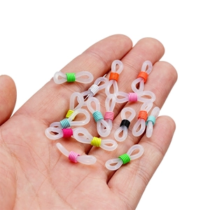 Colorful silicone infinity loop connectors with adjustable spring for eyeglass chains