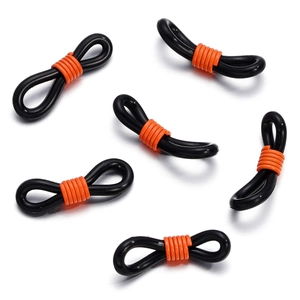 Detail of adjustable 8-shaped silicone anti-slip loops for eyewear and mask straps