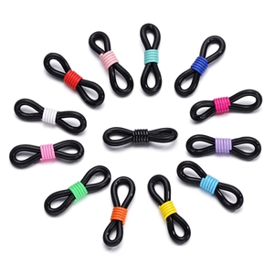 Colorful silicone anti-slip eyewear chain connectors with metal coils in various colors