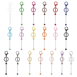 DIY Beadable Keychain Alloy Lobster Clasp Key Ring Threaded Rod For Jewelry Making Handcrafted Bag Hanging Accessory Gift