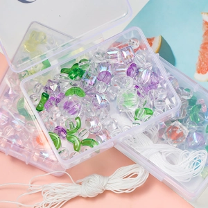 DIY tulpen telefoonkraaltjes set met kleurrijke acryl kralen in transparante doos