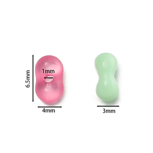 4mm peanut acrylic beads for DIY jewelry with detailed dimensions 6.5mm length and 1mm hole