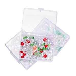 DIY tulp telefoonketting set met kleurrijke acryl kralen in drie heldere opbergdozen