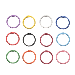 Lot de 12 anneaux de reliure colorés 30mm en métal peint pour projets DIY et albums