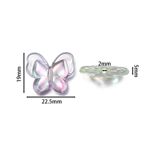 Detailed size specifications for 22mm colorful acrylic butterfly beads for DIY jewelry