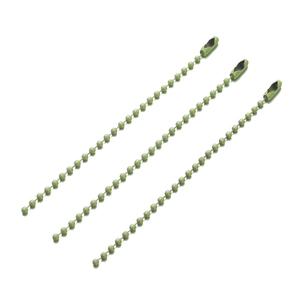 Detail van 10 cm avocadogroene kogelketting met bijpassende sluitingen voor DIY-projecten
