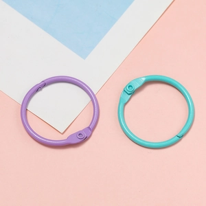 Anneaux de reliure en métal coloré 30mm avec finition mate pour porte-clés DIY