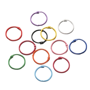 Anneaux de reliure colorés en métal de 30mm et boucles de porte-clés DIY variés mats